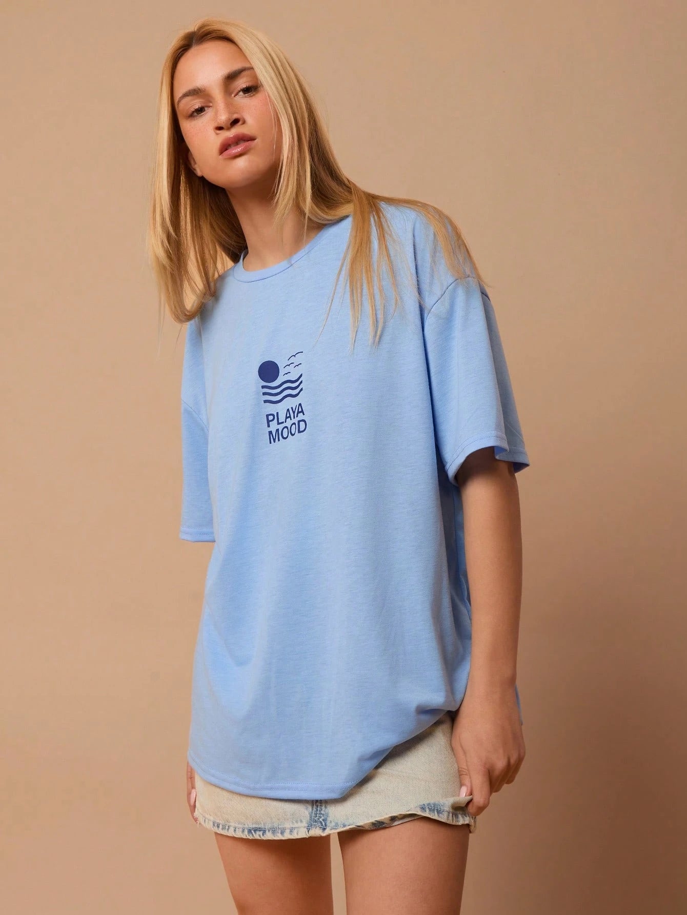 SXV 'ALL I NEED IS PLAYA MOOD’ Printed Cool Aesthetic Oversized Baggy T-shirt