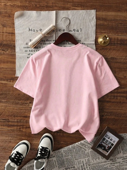 SXV Summer Round Neck Short Sleeve T-Shirt, Cat Napping