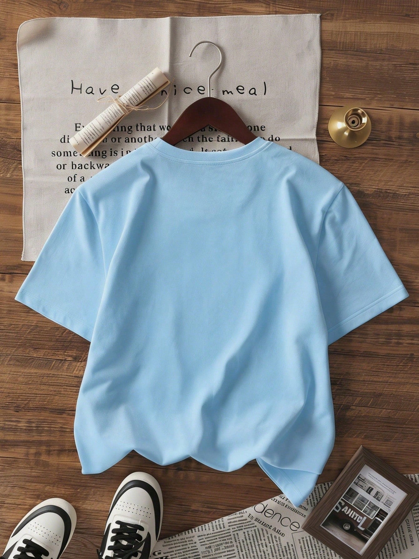 SXV Summer Round Neck Short Sleeve T-Shirt, Cat Napping