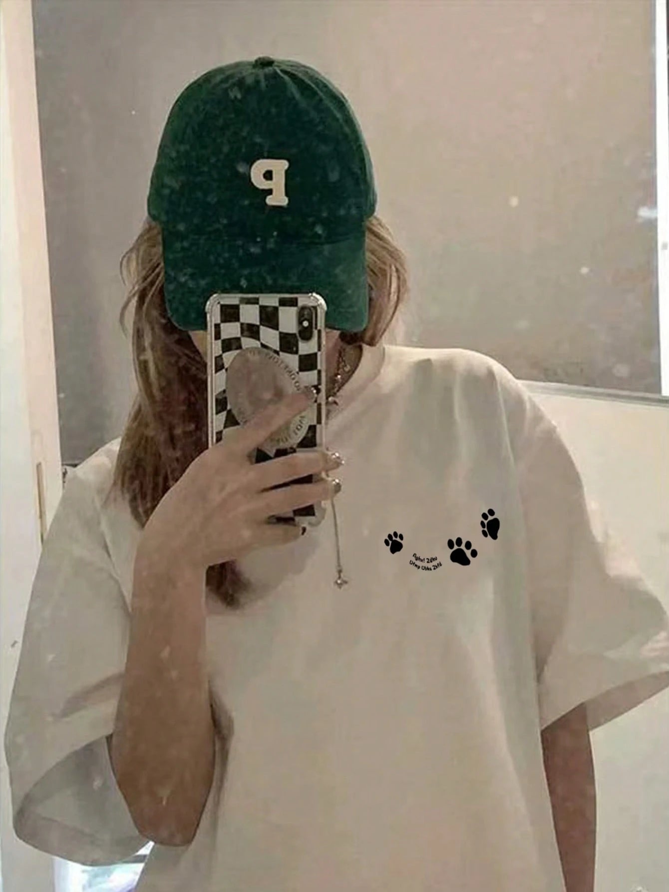 SXV Women's Casual Round Neck Loose Fitting Letter & Puppy Print Short Sleeve T-Shirt