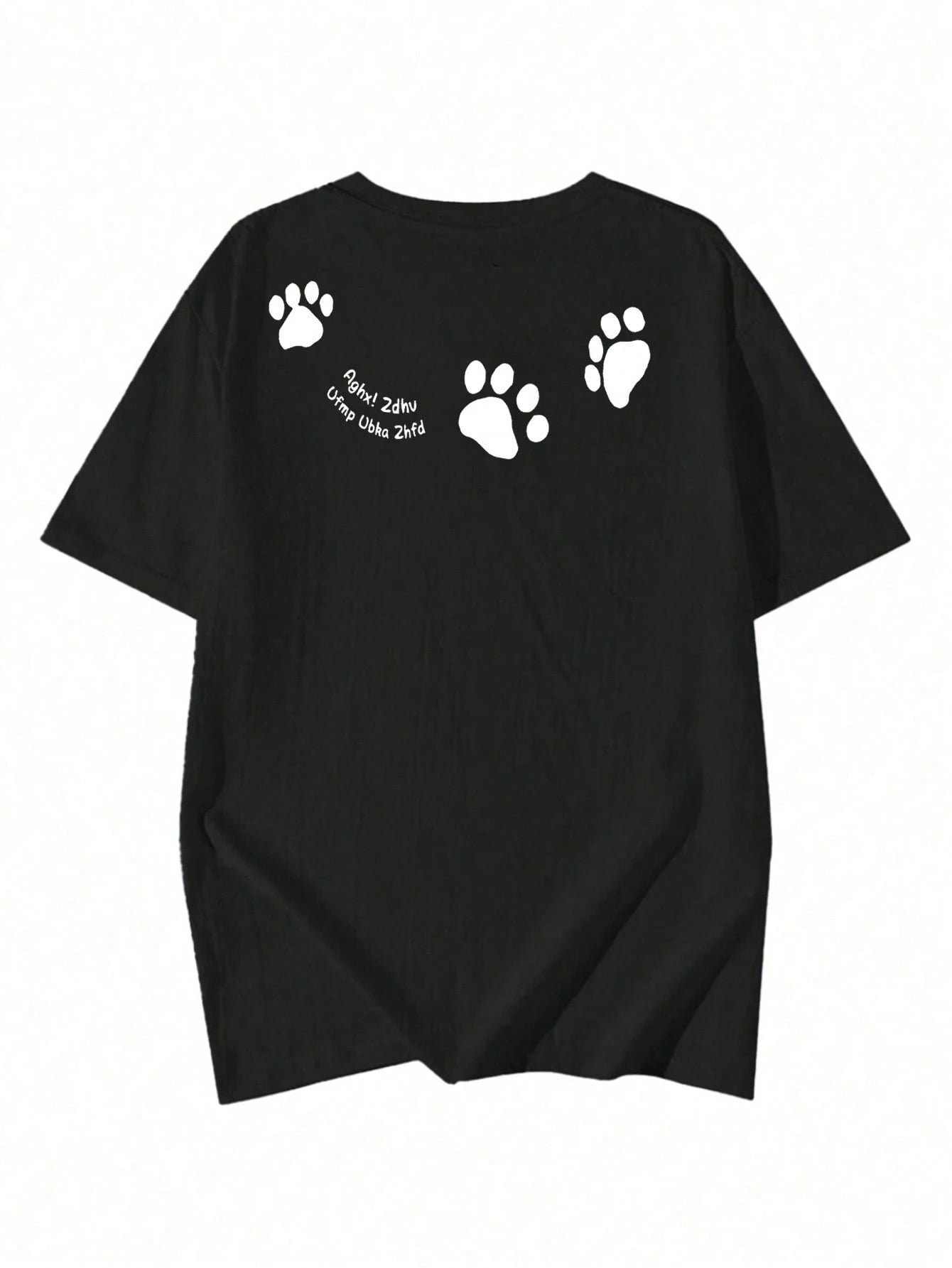 SXV Women's Casual Round Neck Loose Fitting Letter & Puppy Print Short Sleeve T-Shirt