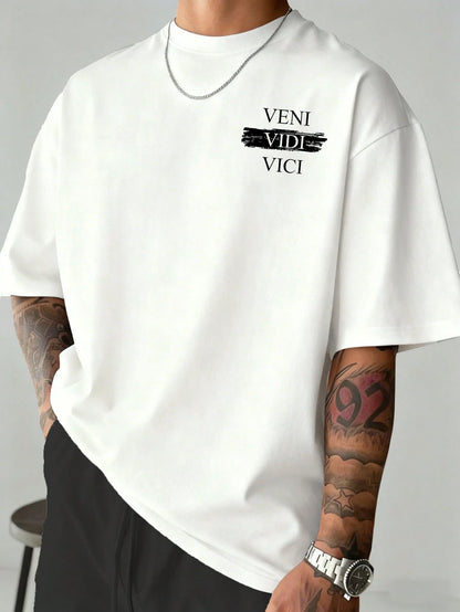 SXV Gothic Broken Statue Print Men's Loose Fit T-Shirt