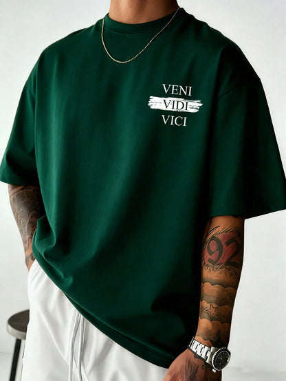 SXV Gothic Broken Statue Print Men's Loose Fit T-Shirt