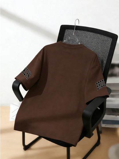 SXV T-Shirt With New York Brooklyn Casual Print, Suitable For Spring And Summer