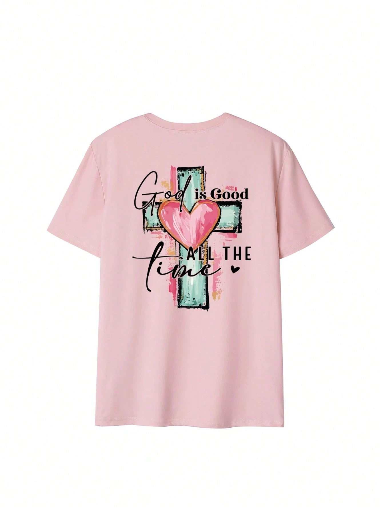 SXV God Is Always Good Cross & Letter Print T-Shirt