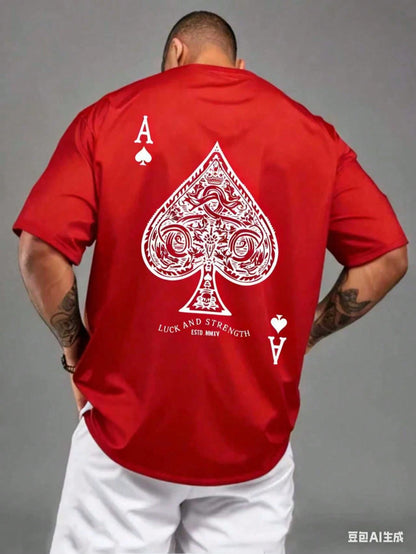 SXV  'poker - joker and the thief’ Printed Cool Aesthetic Oversized Baggy T-shirt