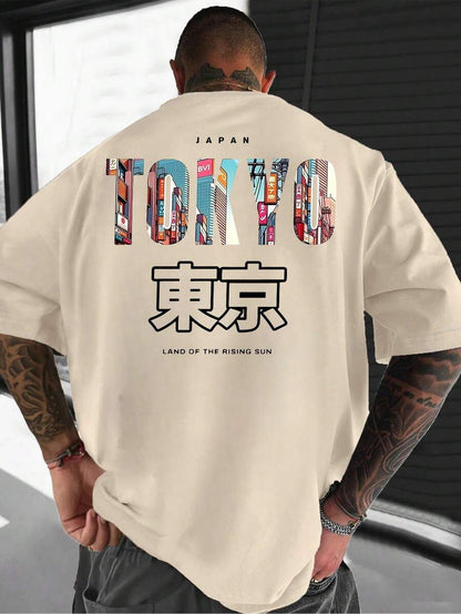 SXV TOKYO English Slogan & Tokyo Element Print Short Sleeve T-Shirt