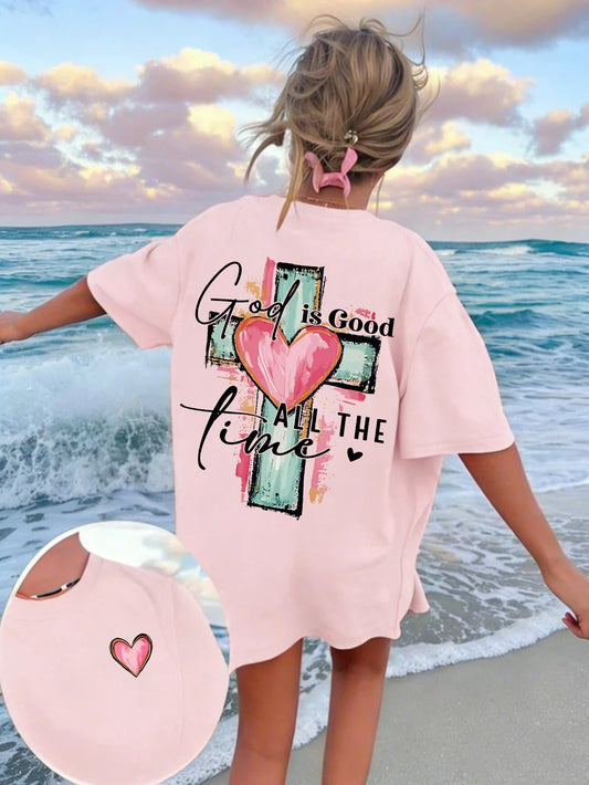 SXV God Is Always Good Cross & Letter Print T-Shirt