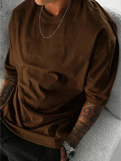 SXV Summer Short Sleeve T-Shirt - Brown, With Character And Playing Card Graphic Print