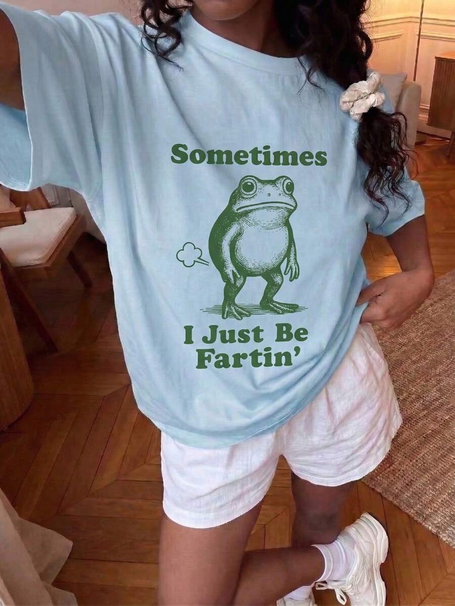 SXV Sometimes I'm Just Farting Funny Frog Graphic T-Shirt