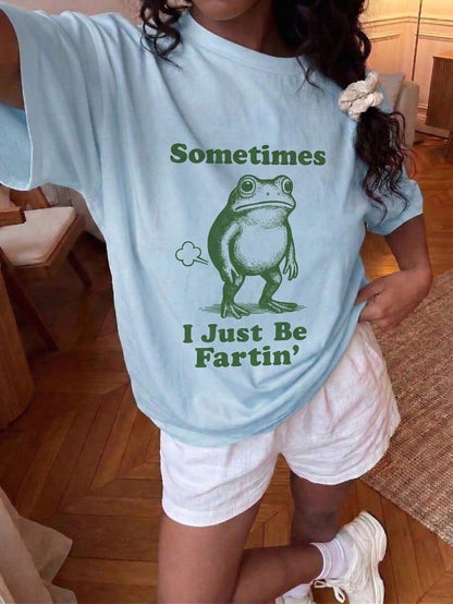SXV Sometimes I'm Just Farting Funny Frog Graphic T-Shirt