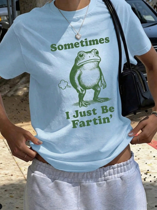 SXV Sometimes I'm Just Farting Funny Frog Graphic T-Shirt