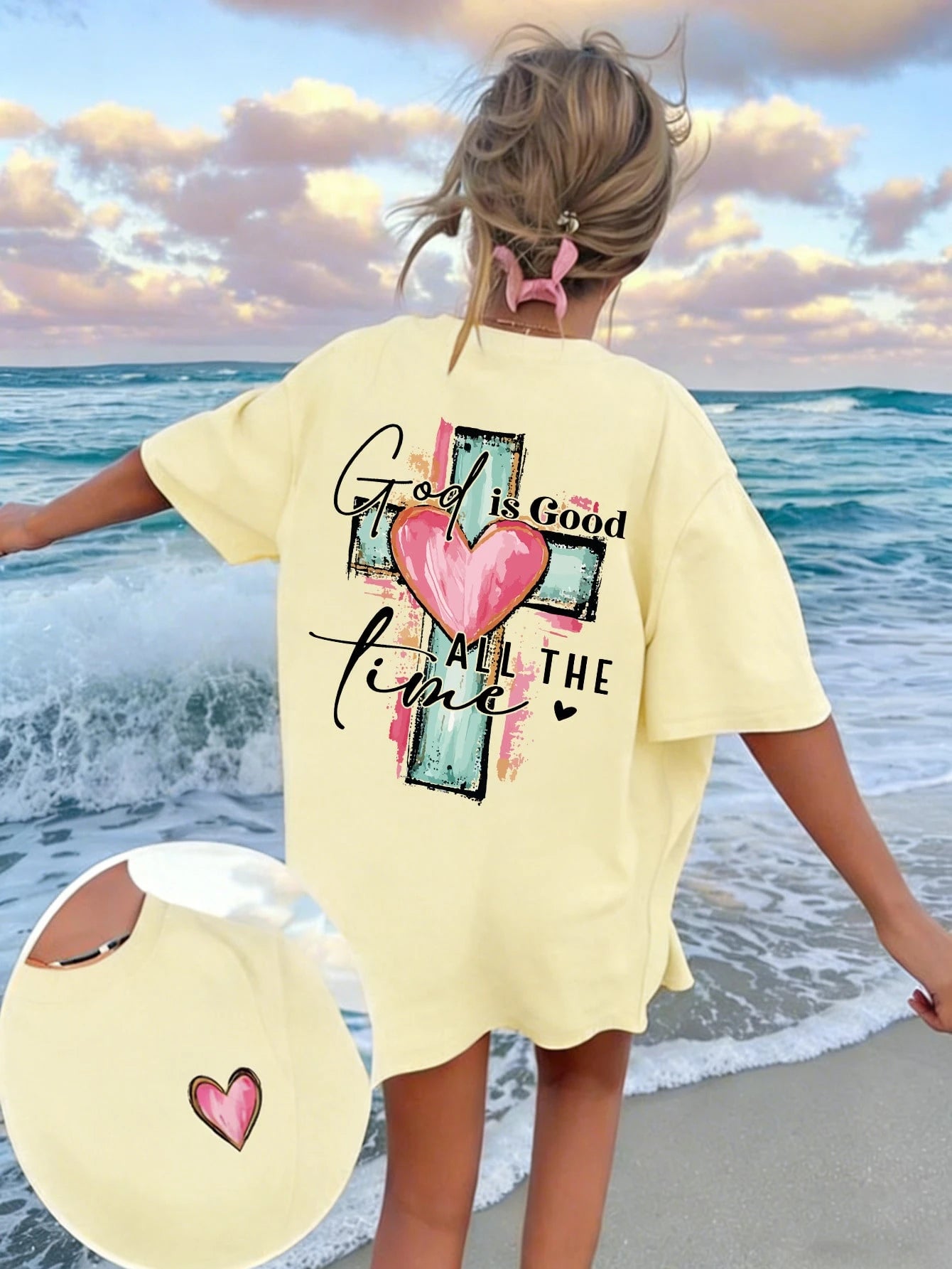SXV God Is Always Good Cross & Letter Print T-Shirt