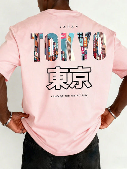 SXV TOKYO English Slogan & Tokyo Element Print Short Sleeve T-Shirt