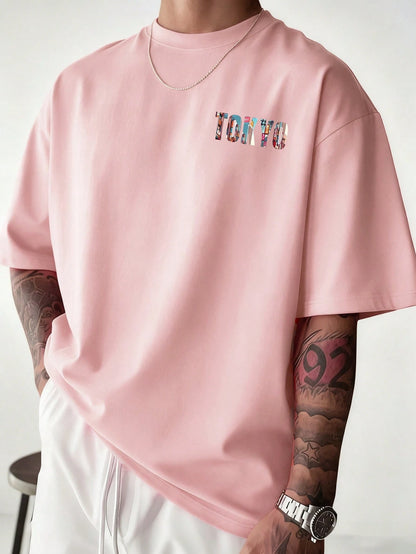 SXV TOKYO English Slogan & Tokyo Element Print Short Sleeve T-Shirt