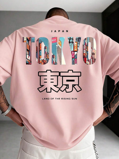 SXV TOKYO English Slogan & Tokyo Element Print Short Sleeve T-Shirt