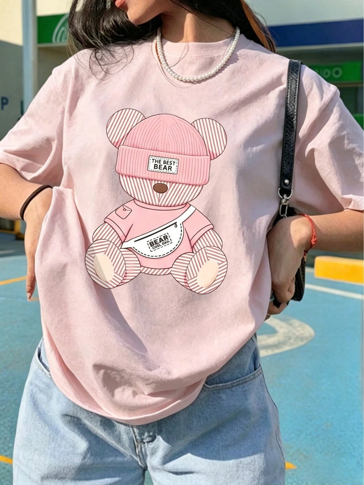 SXV Cute Bear Pattern T-Shirt, Japanese Style