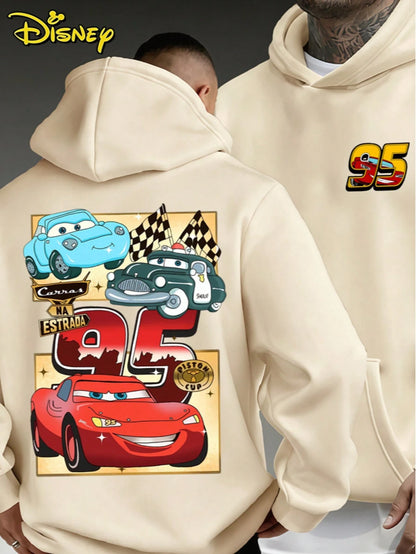 SXV Oversized Disney Cars Hoodie, 95 Lightning McQueen Double-Sided Graphic