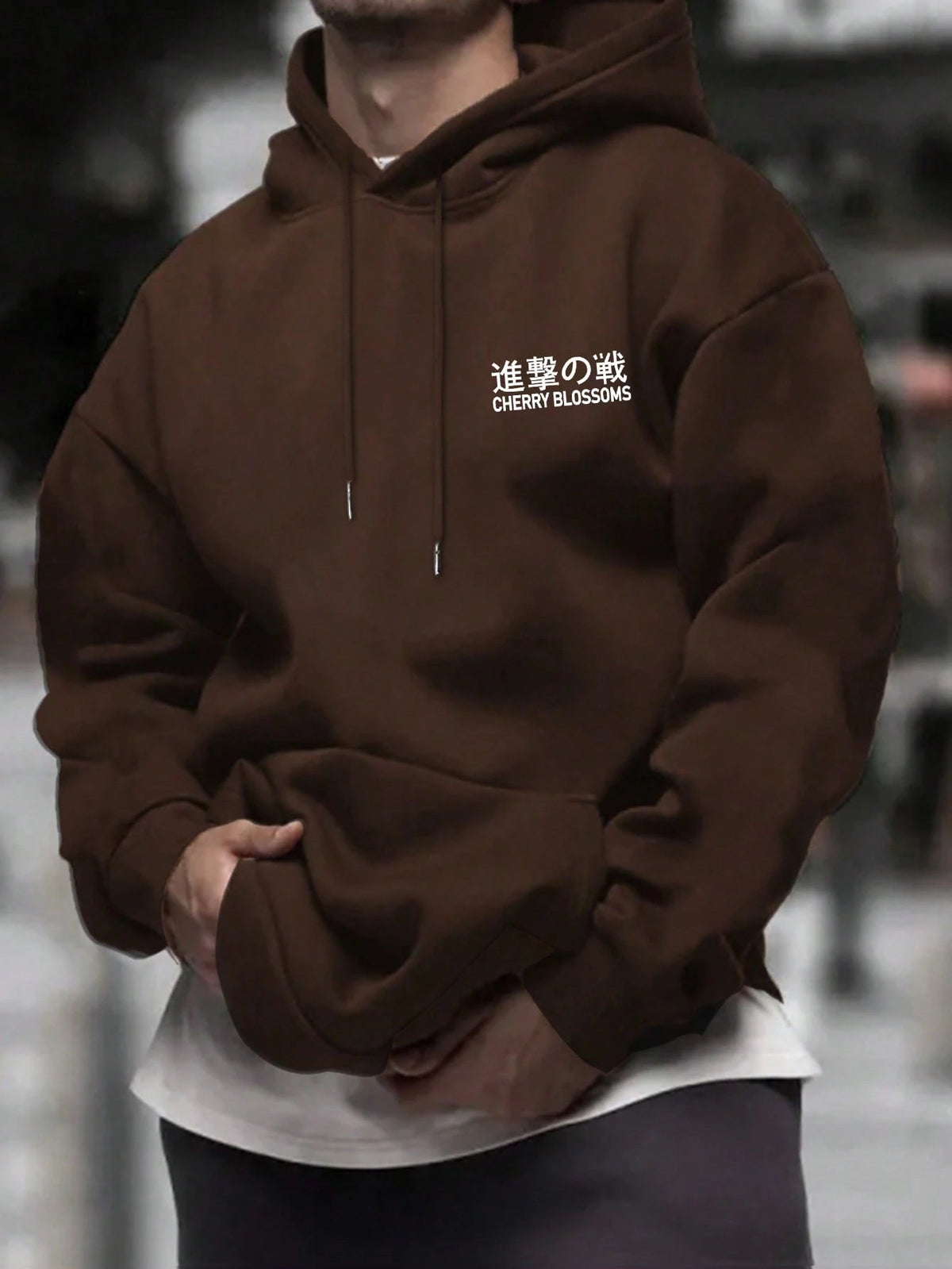 SXV Casual Fashionable Street Style Everyday Commute Japanese Anime Character Slogan Print Kangaroo Pocket Drawstring Hoodie