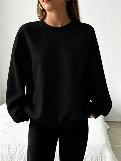 SXV Solid‑Color Crewneck Oversized Sweatshirt