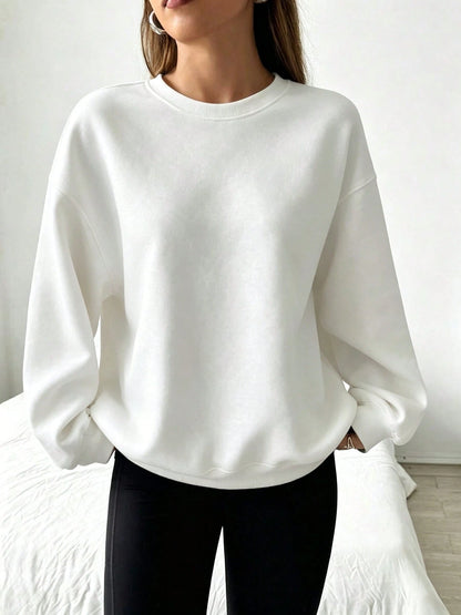 SXV Solid‑Color Crewneck Oversized Sweatshirt