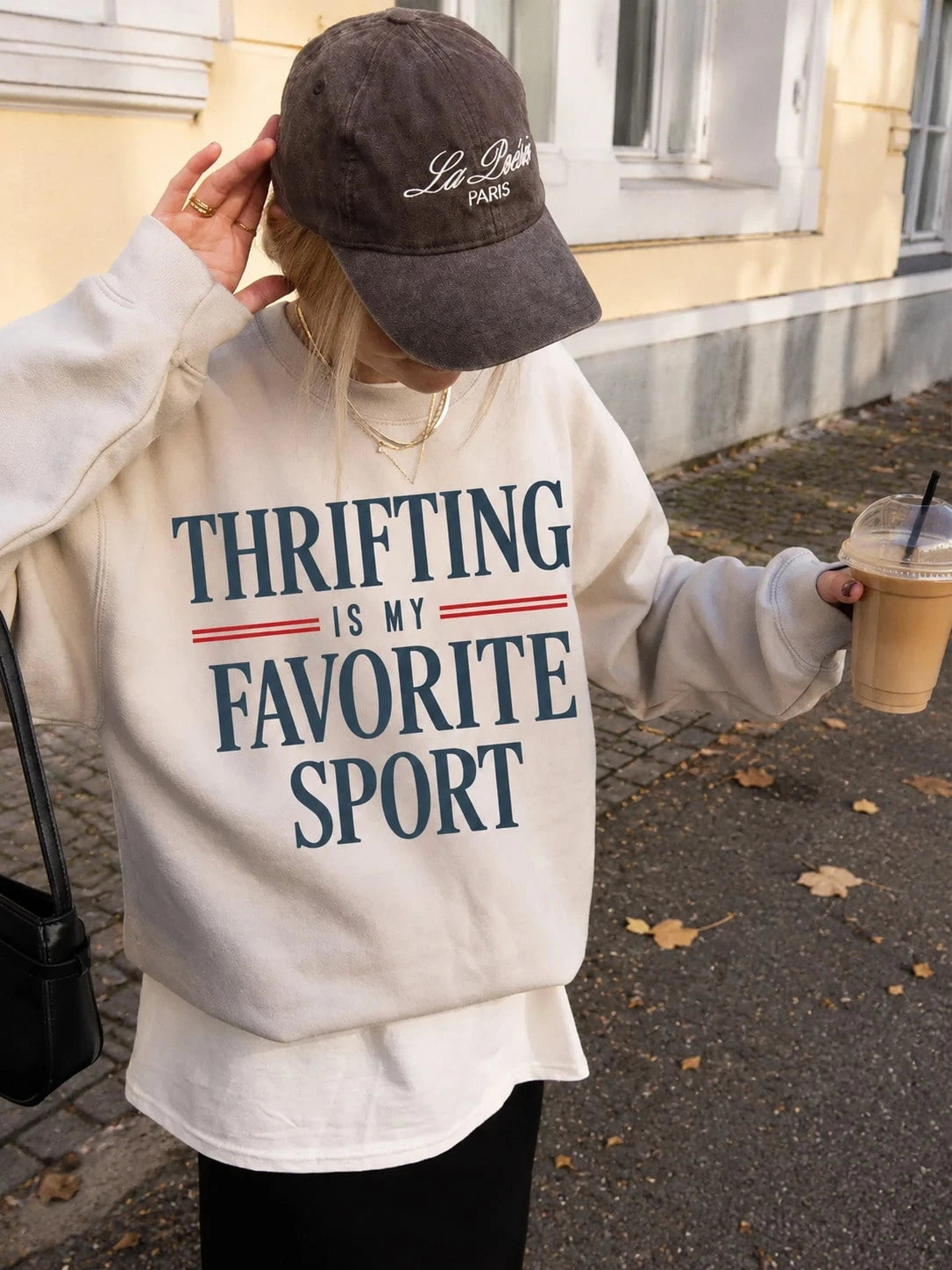 SXV Thrift Sweatshirt Cozy Loungewear Gift For Homebody Club Retro Crewneck Vintage