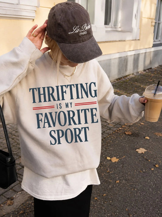 SXV Thrift Sweatshirt Cozy Loungewear Gift For Homebody Club Retro Crewneck Vintage