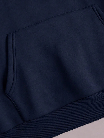 SXV Summer Slogan Graphic Drop-Shoulder Drawstring Fleece-Lined Hoodie LOVE YOURSELF.Healthy