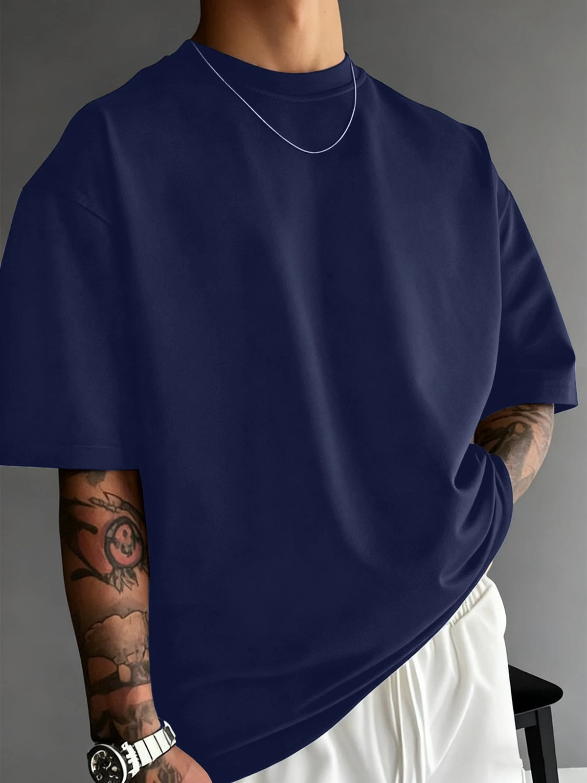 SXV Summer Fashion Versatile Mask Brain Print Crew Neck Short Sleeve T-Shirt