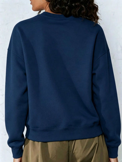 SXV HOWDY COWBOY Print Burgundy Crew Neck Short Pullover Sweatshirt