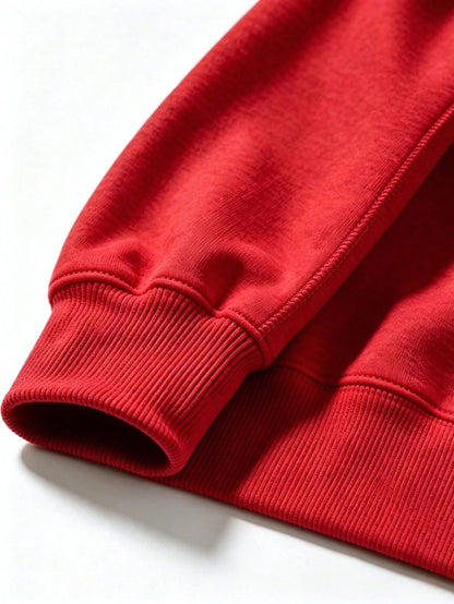 SXV HOWDY COWBOY Print Burgundy Crew Neck Short Pullover Sweatshirt