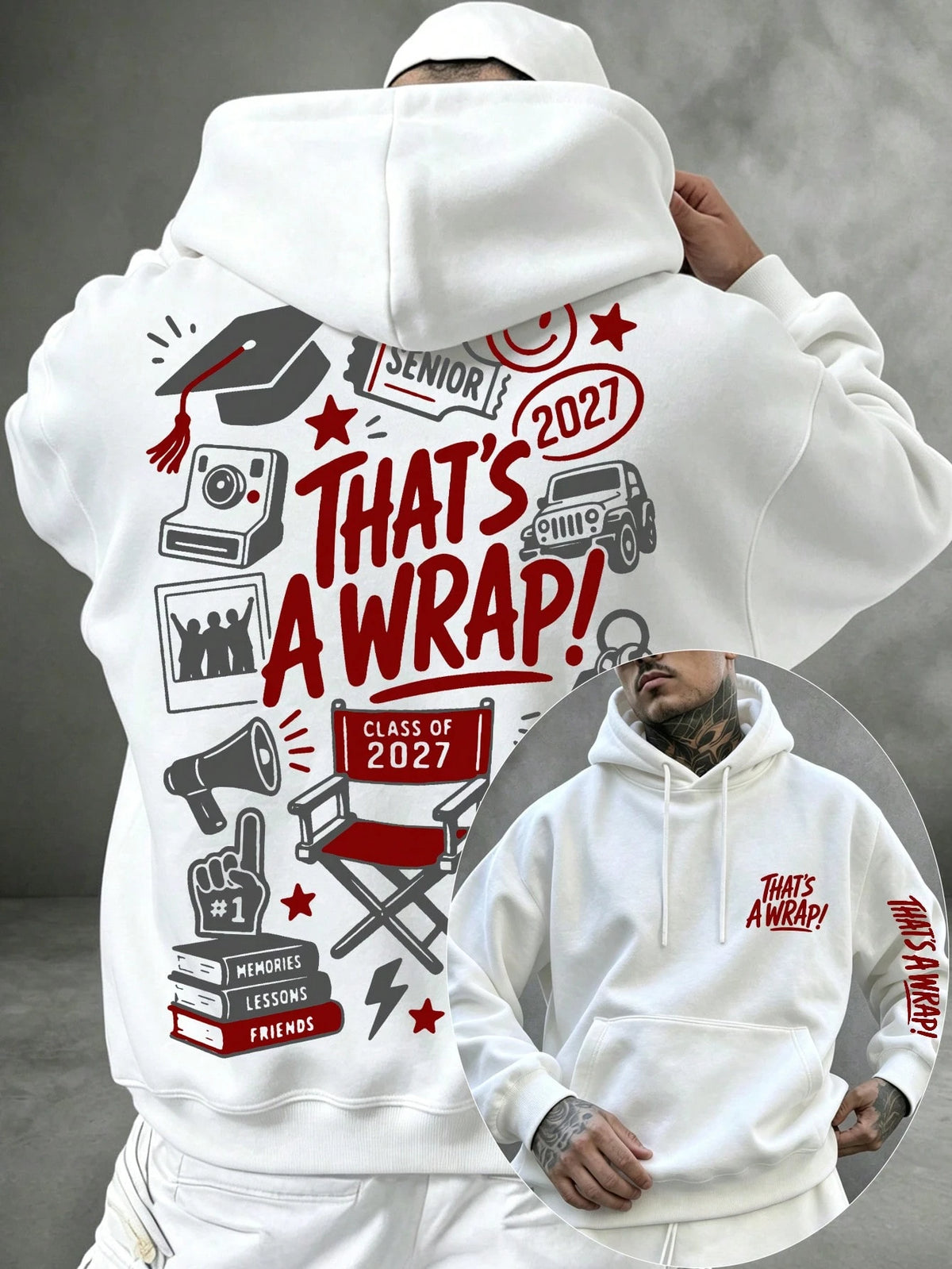 SXV thats a wrap Letter Print Pocket Hoodie