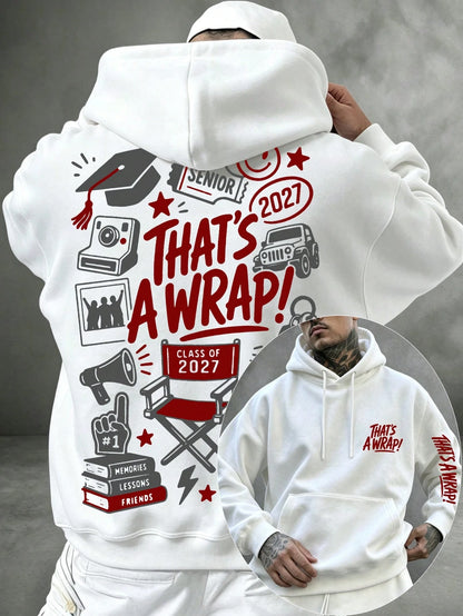 SXV thats a wrap Letter Print Pocket Hoodie