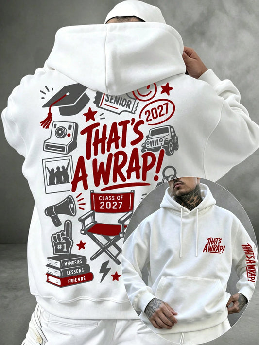 SXV thats a wrap Letter Print Pocket Hoodie
