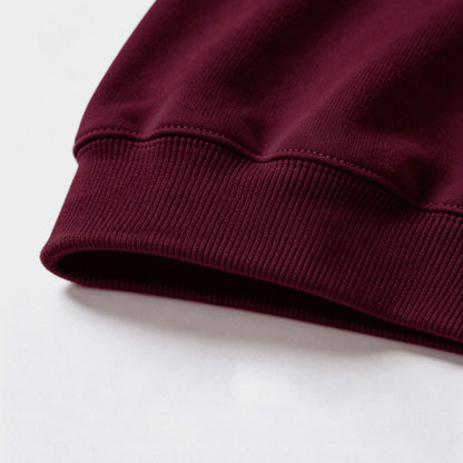 SXV HOWDY COWBOY Print Burgundy Crew Neck Short Pullover Sweatshirt