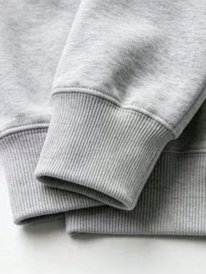 SXV Summer Slogan Graphic Drop-Shoulder Drawstring Fleece-Lined Hoodie LOVE YOURSELF.Healthy