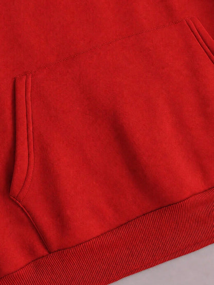 SXV Summer Slogan Graphic Drop-Shoulder Drawstring Fleece-Lined Hoodie LOVE YOURSELF.Healthy
