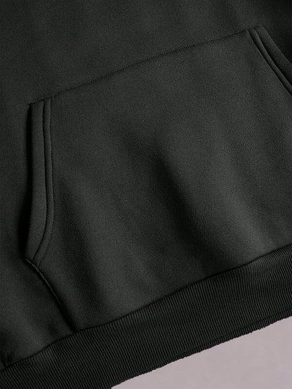 SXV Summer Slogan Graphic Drop-Shoulder Drawstring Fleece-Lined Hoodie LOVE YOURSELF.Healthy