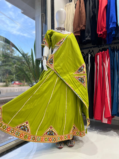 SXV parrot cotton embroidered chaniya choli for festive season (limited edition)