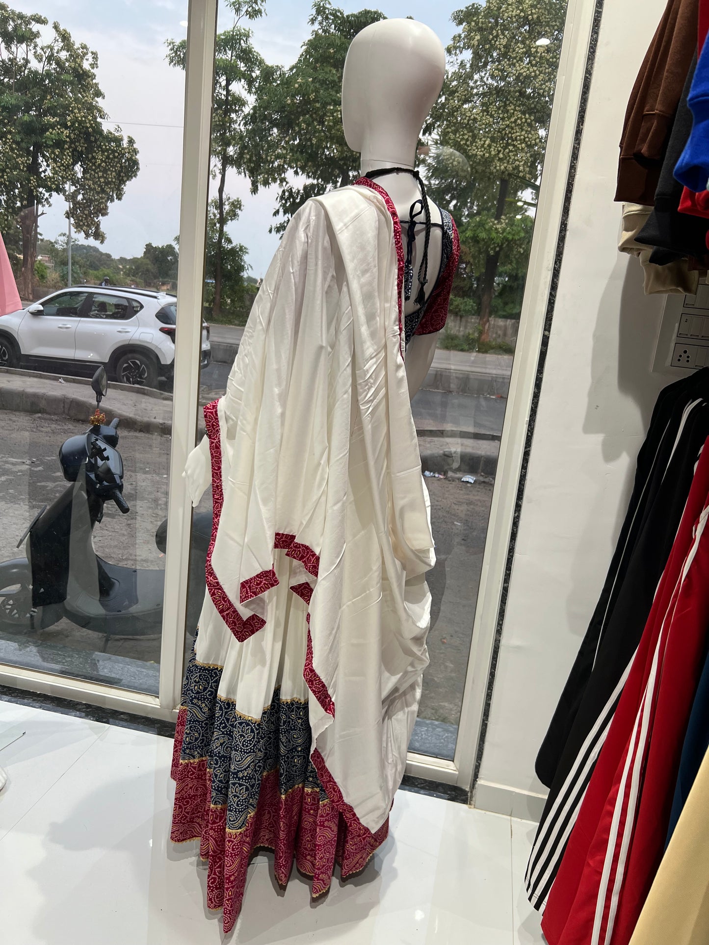 SXV white and pink cotton chaniya choli for festive season (limited edition)