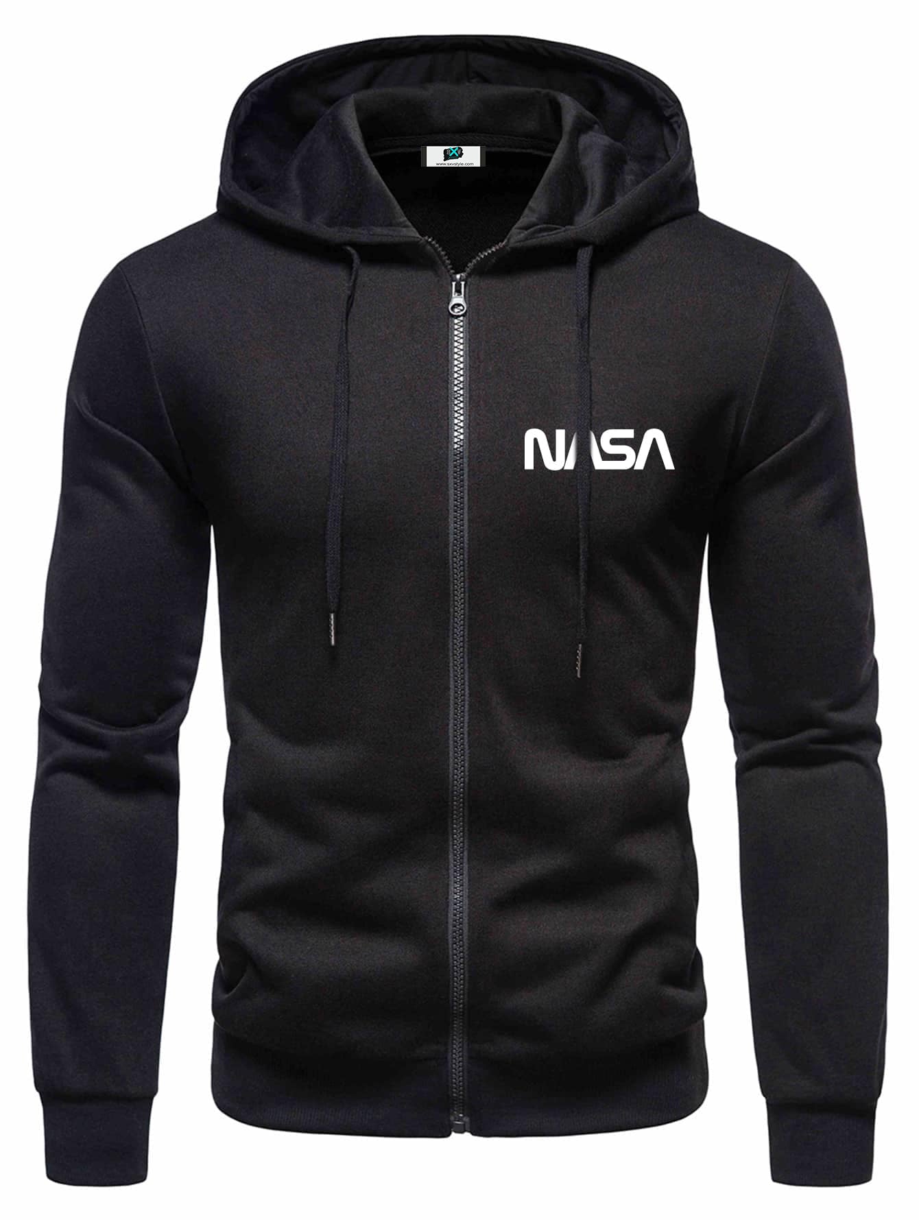 SXV nasa black zipper hoodie
