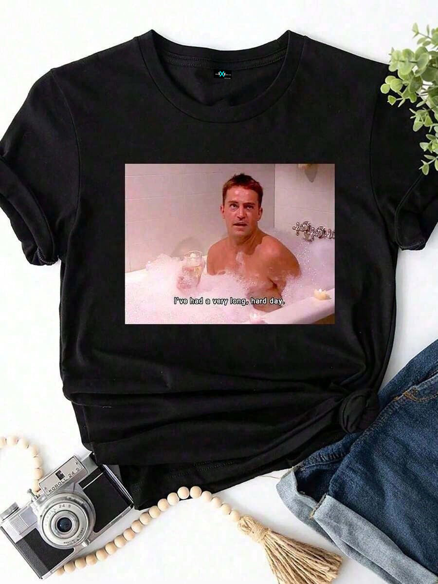 SXV chandlers friends Print Round Neck Short Sleeve T-Shirt