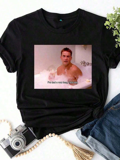 SXV chandlers friends Print Round Neck Short Sleeve T-Shirt