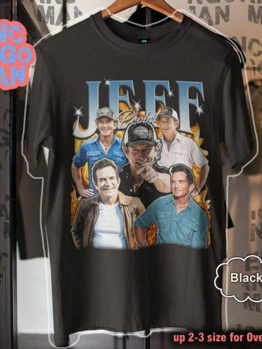 SXV Vintage Jeff Probst T-Shirt 90s Retro Survivor Graphic Tee