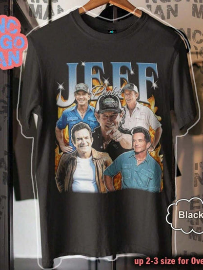 SXV Vintage Jeff Probst T-Shirt 90s Retro Survivor Graphic Tee