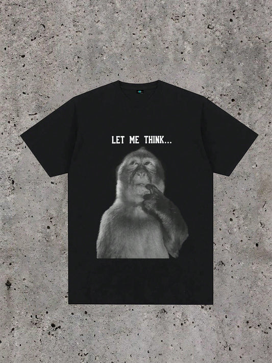 SXV 'LET ME THINK’ Printed Cool Aesthetic Oversized Baggy T-shirt