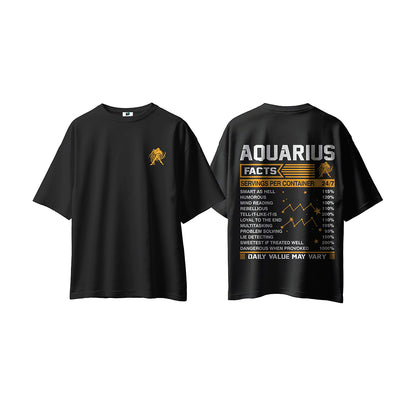 SXV  'AQUARIUS’ Printed Cool Aesthetic Oversized Baggy T-shirt