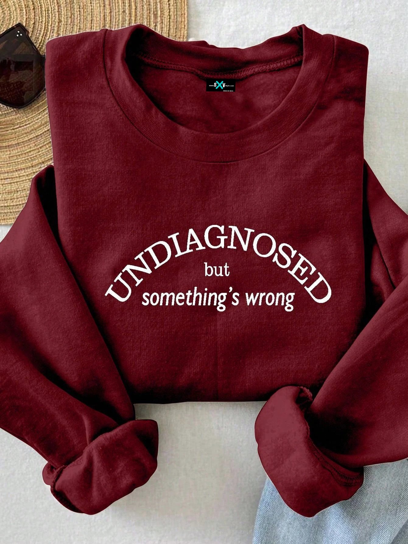 SXV Women's Casual Letter Print Crew Neck Sweatshirt