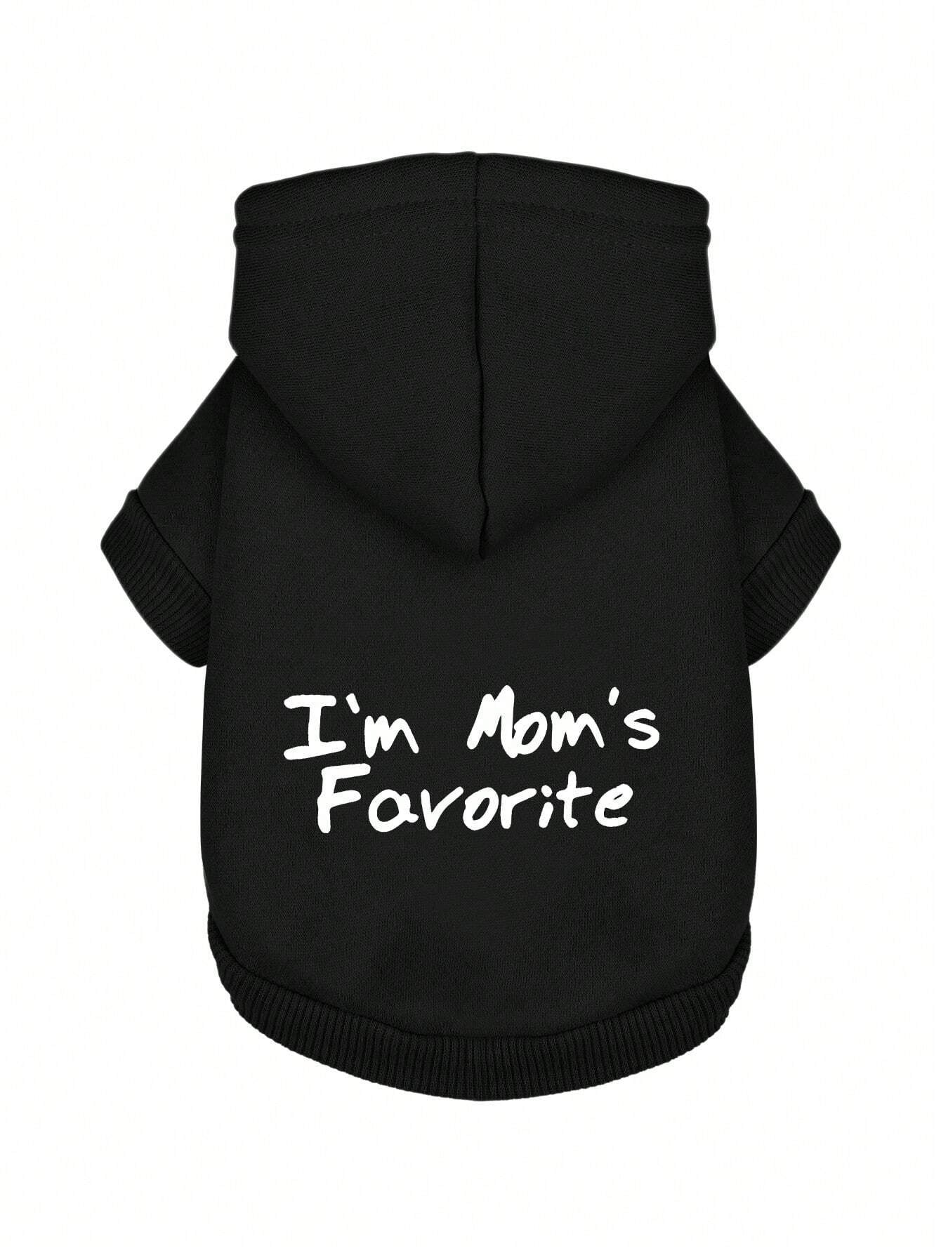 SXV Dog Hoodie With Leash Hole I'M Mom'S Favorite Printed Sweatshirt – A Stylish And Warm Sweater Coat For Winter And Cool Summer Nights, Perfect For Small To Large Dogs