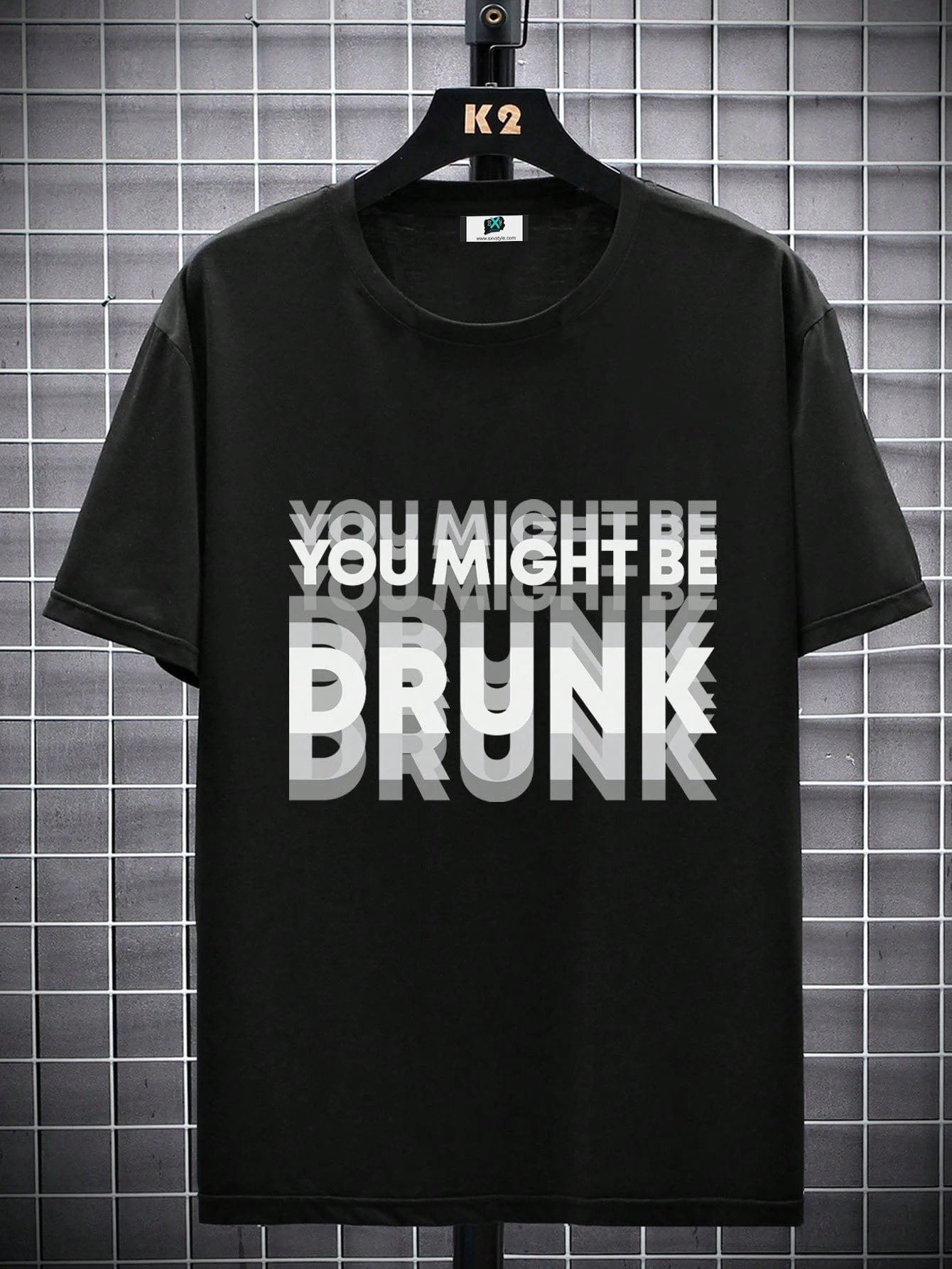 SXV  'you might be drunk’ Printed Cool Aesthetic Oversized Baggy T-shirt